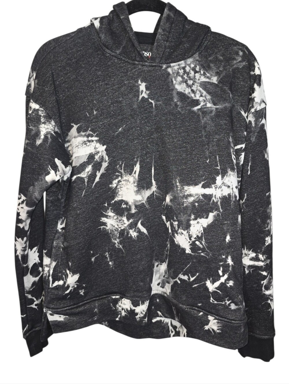 Hudson Kids Black Cinder Tie Dye โThe Futureโ Graphic Hoodie Size Large
